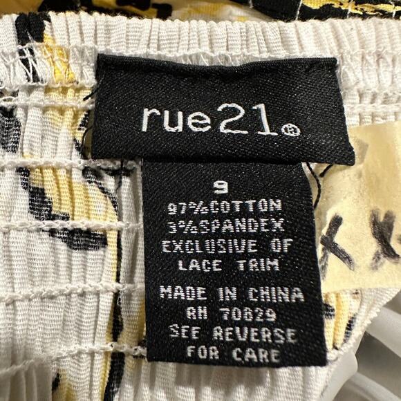 Babydoll y2k Size Small Yellow Spaghetti Wrap Smocked Mini Dress Floral Vacation - Picture 5 of 12